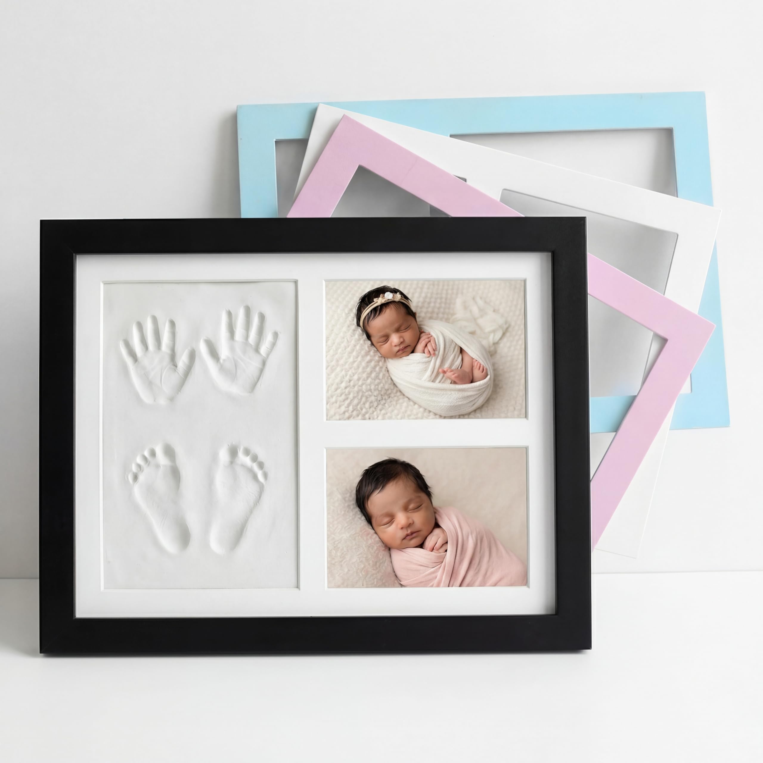 a baby cherry - Baby Handprint and Footprint Kit - Baby Hand and Foot Casting Kit for Newborn || Baby Photo Frame || Baby Foot Printing kit for Baby Boys & Girls || Black Color || Set of 1