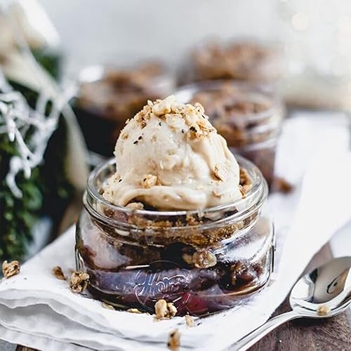 Vista 13 de Tebery Paquete de 24 tarros de vidrio para el hogar con tapas y bandas de metal plateado, tarros de vidrio de boca ancha de 8 onzas para conservar