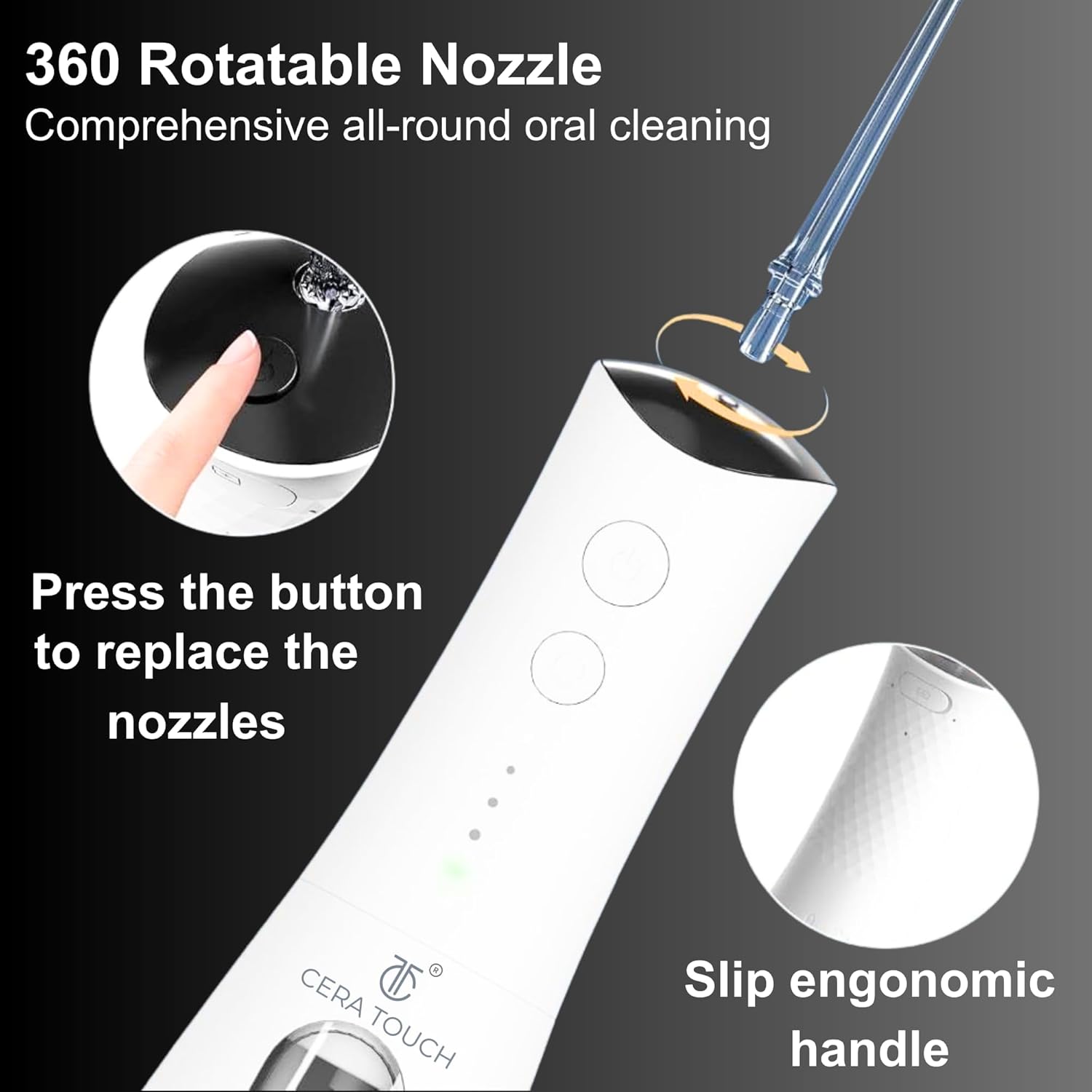 Water Flosser for Teeth Cleaning and Flossing | 4 Modes Rechargeable Cordless Oral Irrigator | IPX7 Waterproof | 300ml Water Tank Teeth Cleaner | Portable Electric Dentel Flossers for Home and Travel