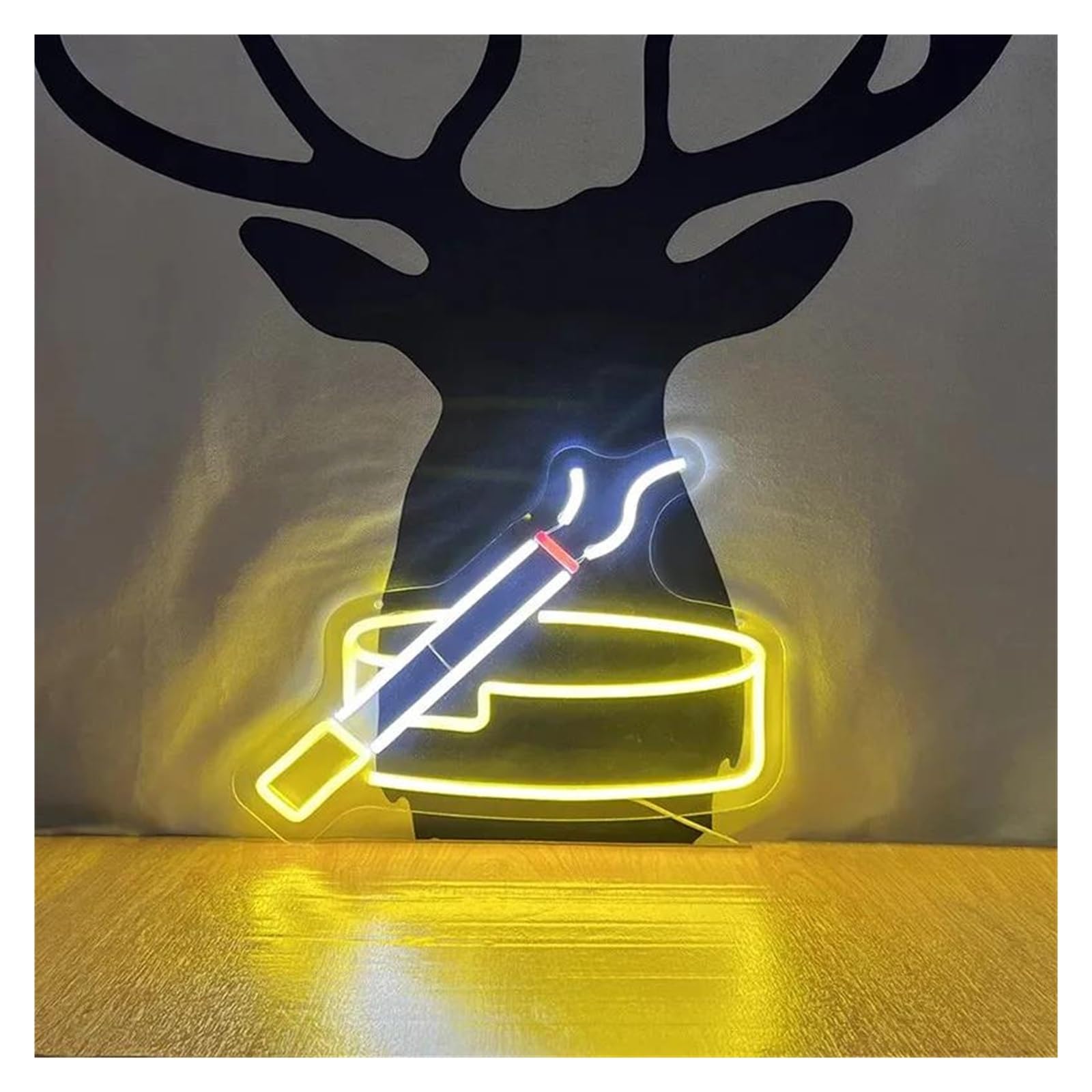 Wiszące neony artystyczne Papieros I Popielniczka Neon Na Dekoracje Ścienne Możliwość Przyciemniania Światła LED Do Pokoju Party Bar Club Sypialnia Lampa Do Strefy 40cm×30cm