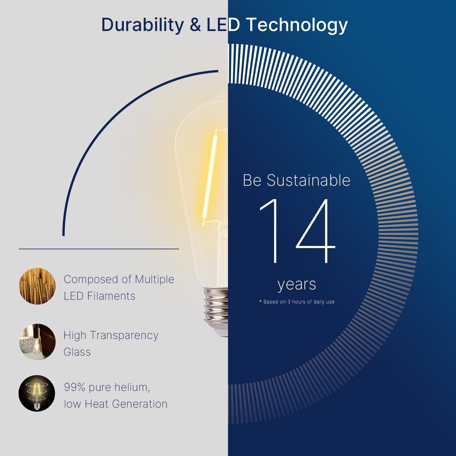 FLSNT ST19 LED Edison Bulbs for String Lights, 25W Equivalent Outdoor LED Light Bulbs for Patio, Gardon, 2W, 180LM, 2700K Soft White, E26 Base, Non-Dimmable, 12 Pack