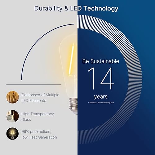 Miniatura 3 de FLSNT Bombillas LED Edison ST19 para tira de luces, bombillas LED equivalentes a 25 W para exteriores, para patio, Gardon, 2 W, 180 LM, 2700 K
