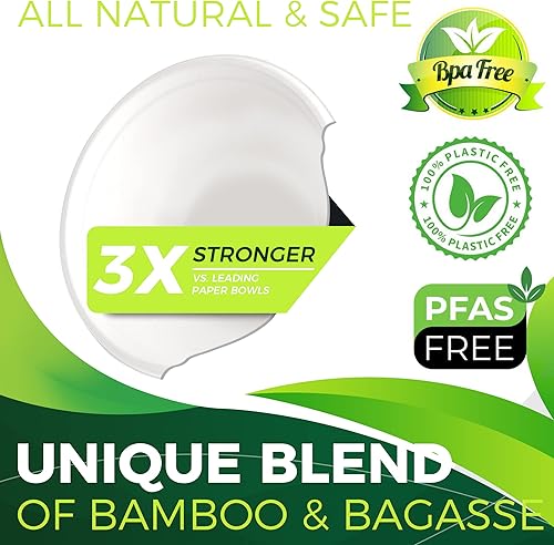 Miniatura 3 de Tazas de papel de 9 onzas de muestra paquete de 100, tazas desechables resistentes perfectas para salsa para mojar y aperitivos, 100% compostables y