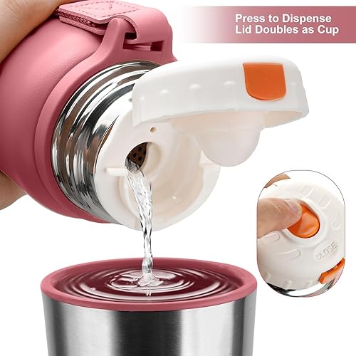 Miniatura 5 de Botellas aisladas al vacío con taza de 27.1 fl oz27 onzas, botellas térmicas calientes de acero inoxidable para bebidas frías y calientes, agua,