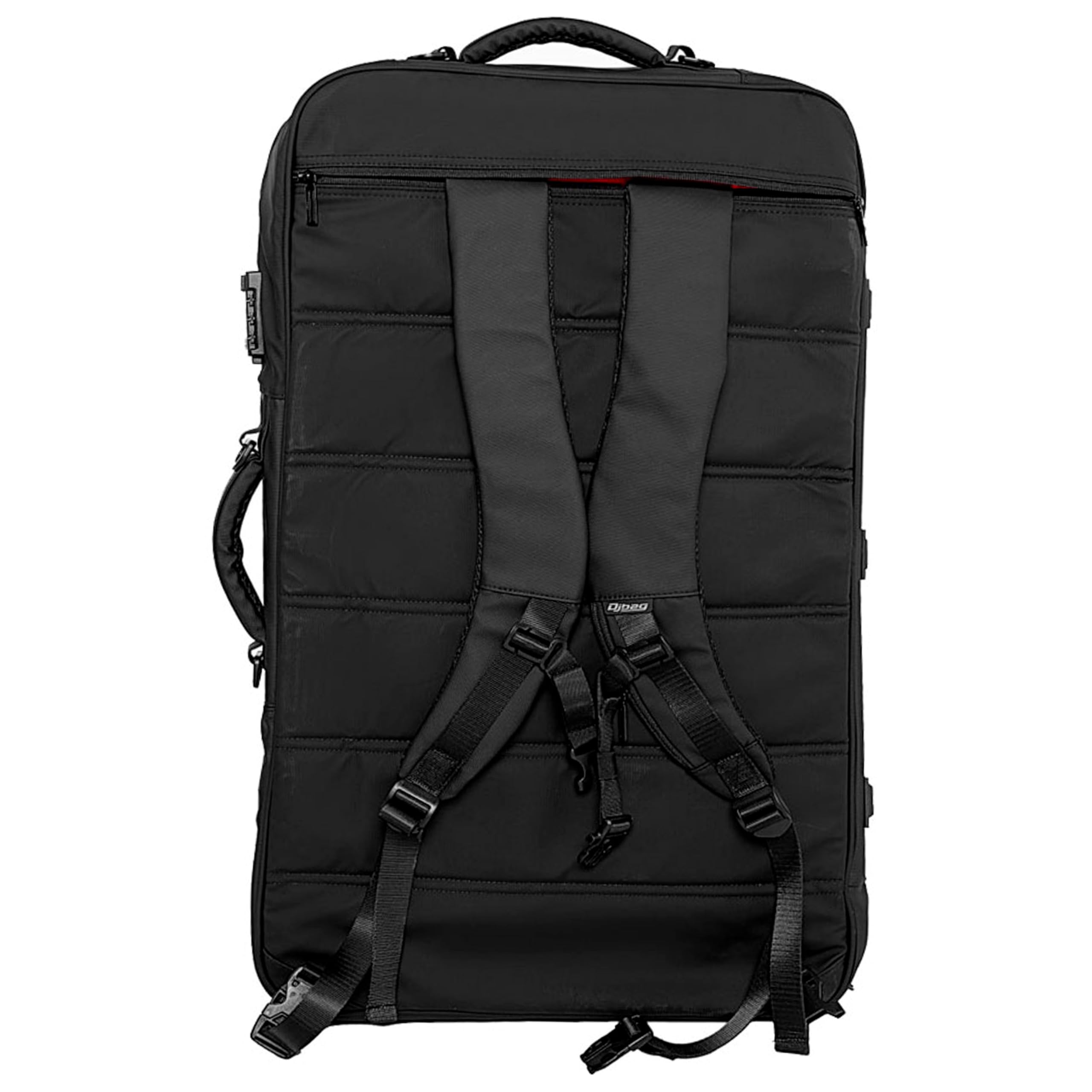 Sac à Dos Noir imperméable DJBag K-Max Plus MK2 - Le Compagnon Incontournable du DJ Moderne, C Intérieur Rouge, Sortie USB Externe