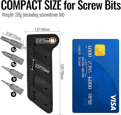 Vista 14 de KeyUnity KA06 - Organizador de puntas de tornillo de piel Bolsillo para soporte de puntas de destornillador Bolsa de juego de brocas cosidas a