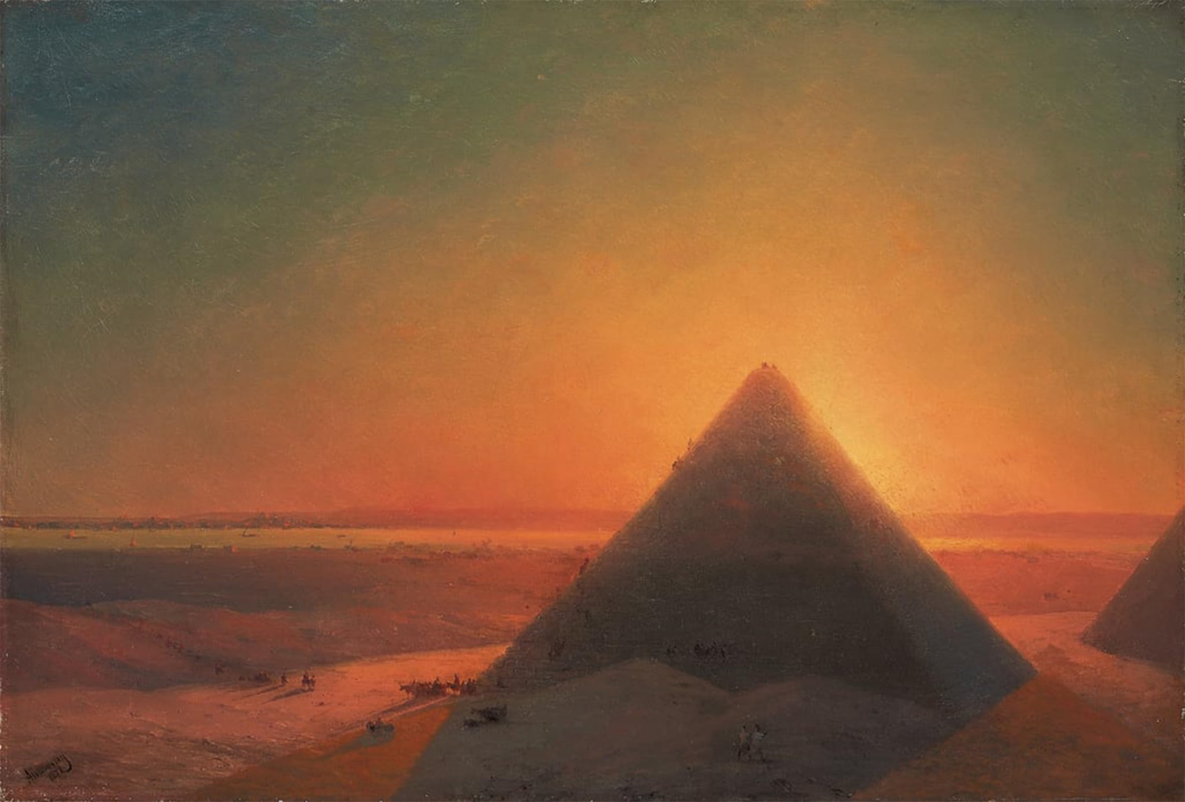 SERENDIPITP Retro Picture Poster Wall Art Pictures Painting the Great Pyramid At Giza by Ivan Konstantinovich Aivazovsky Wall Art Canvas Print for Wall Decor 60x90cm