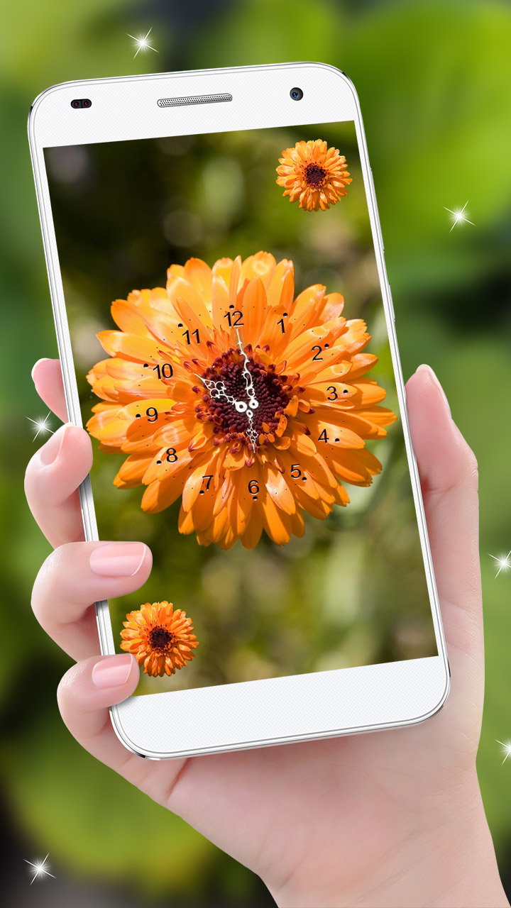White Flower Clock Live for Android
