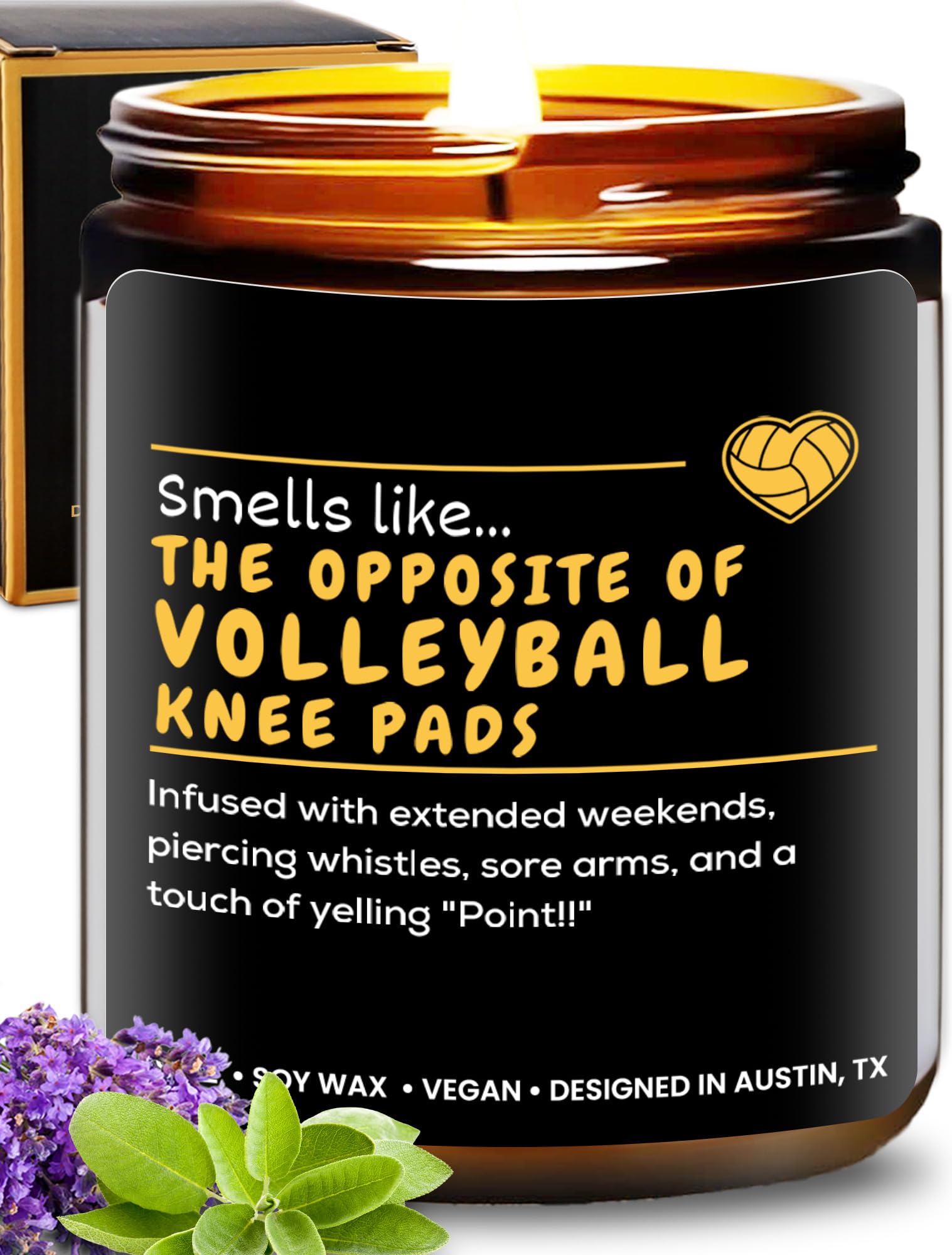 Volleyball Candle, Volleyball Gift Ideas for Teen Girls, Cool Sports Themed Gifts for Players, Coach, Teenagers, Teams, Athletes, Moms, Birthday, Christmas, Special Occasions, Gift-Ready