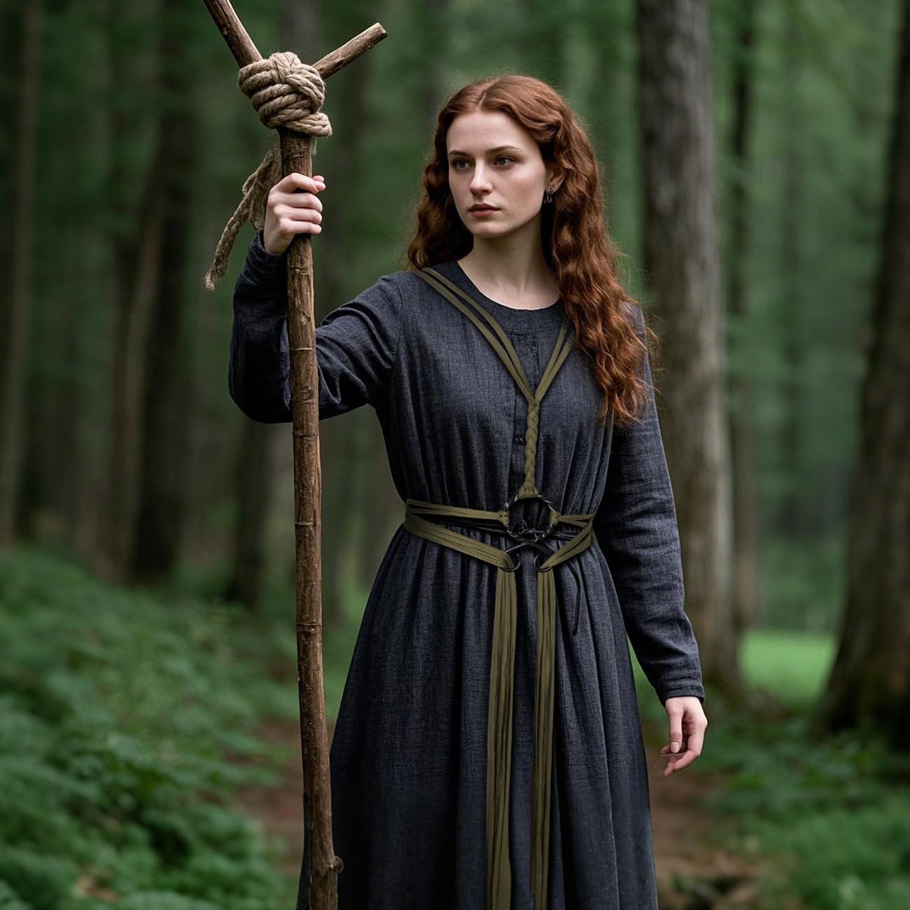 L'VOW Viking Troll Cross Rope Belt Norse Witch Rope Belt Renaissance Pagan Medieval Accessory - Image 3