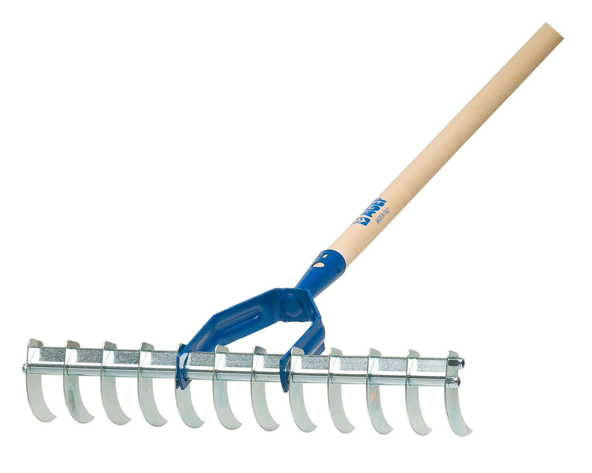 Rastrello Aeratore Agef 16 Denti Zincati - Made In Italy - Adatto Per Uso Domestico (Manico Escluso)