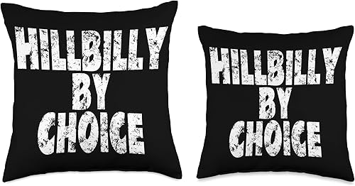 Miniatura 3 de Funny Hill Billy Hick Country Life Quote Meme Hillbilly by Choice Witty Rural Life Farm Living Throw Pillow, 16x16, Multicolor