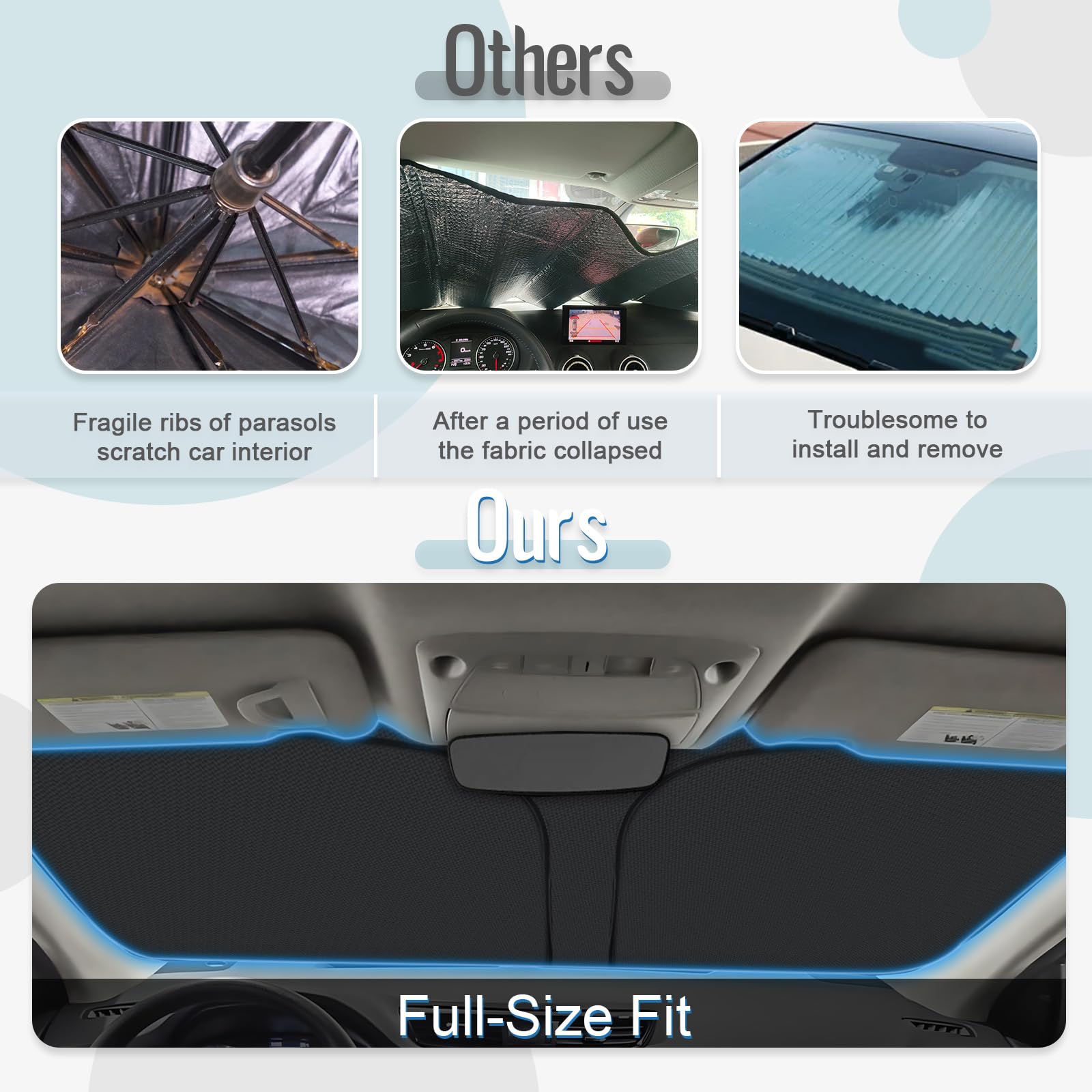 [Upgrade] CDEFG Compatible con Nissan Qashqai J11 2014-2021 Parasol Cubiertas Parasol Parabrisas Delantero Parabrisas Coche Parasol Accesorios