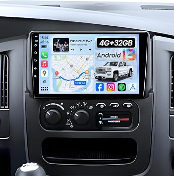 8Core 4G RAM 32ROM Car Radio for Dodge Ram 1500 2500 3500 Radio 2002 2003 2004 20051280x800 IPS Touchscreen Wireless CarPlay Android Auto Bluetooth 5.0 DSP FM/RDS 5G WiFi GPS 1080P Backup Camera