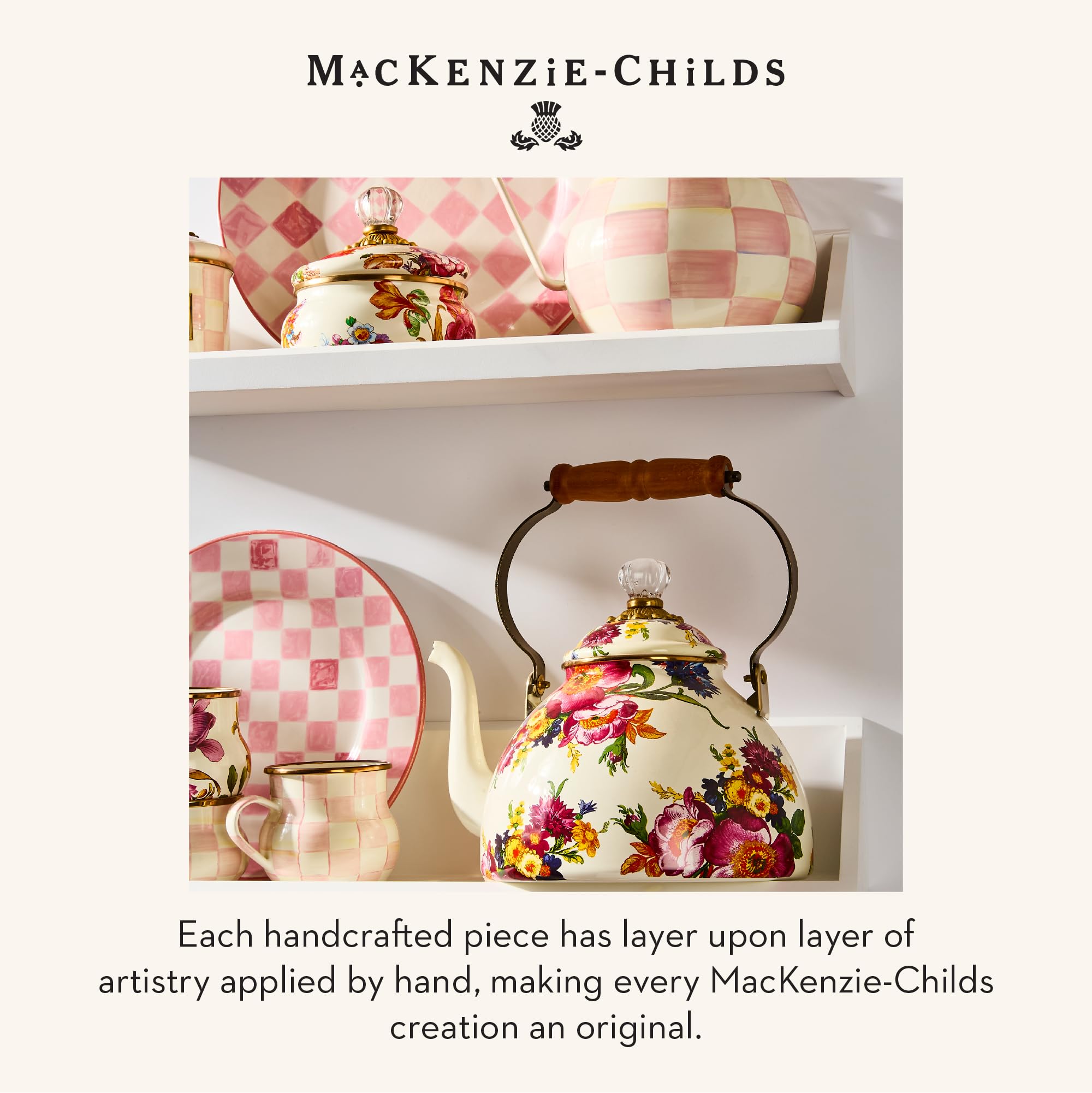 Amazon | MACKENZIE-CHILDS エナメルティーケトル、コンロ用かわいい