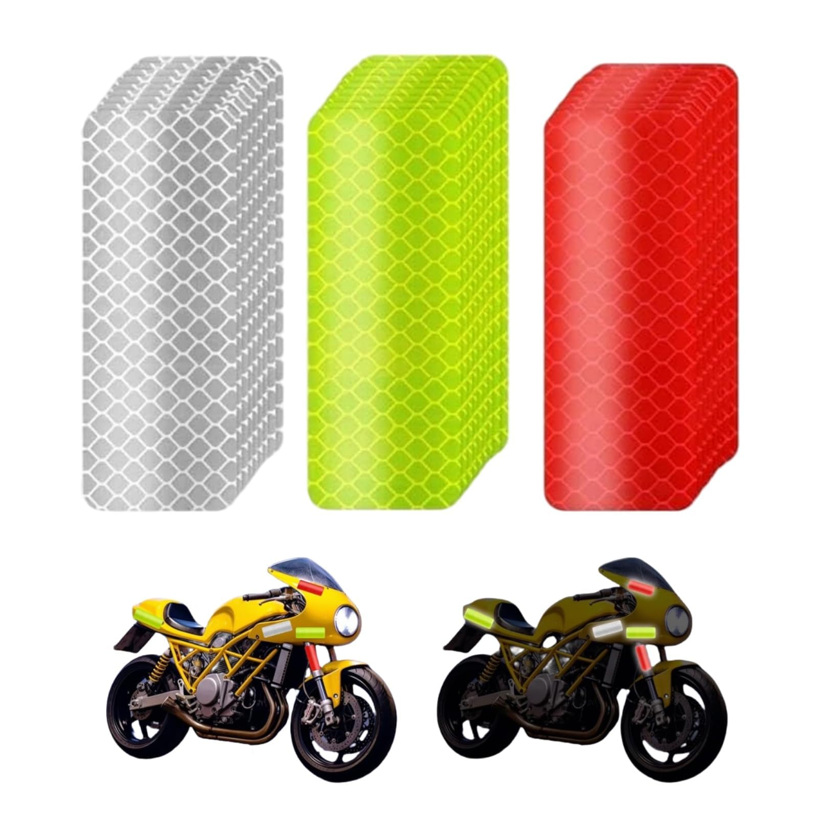 60 Pcs Reflective Stickers Waterproof Adhesive Strips for Bicycles,Motorcycles, Helmets and Clothing Durable Night Visibility Decals with Strong Adhesion Reflective Warning