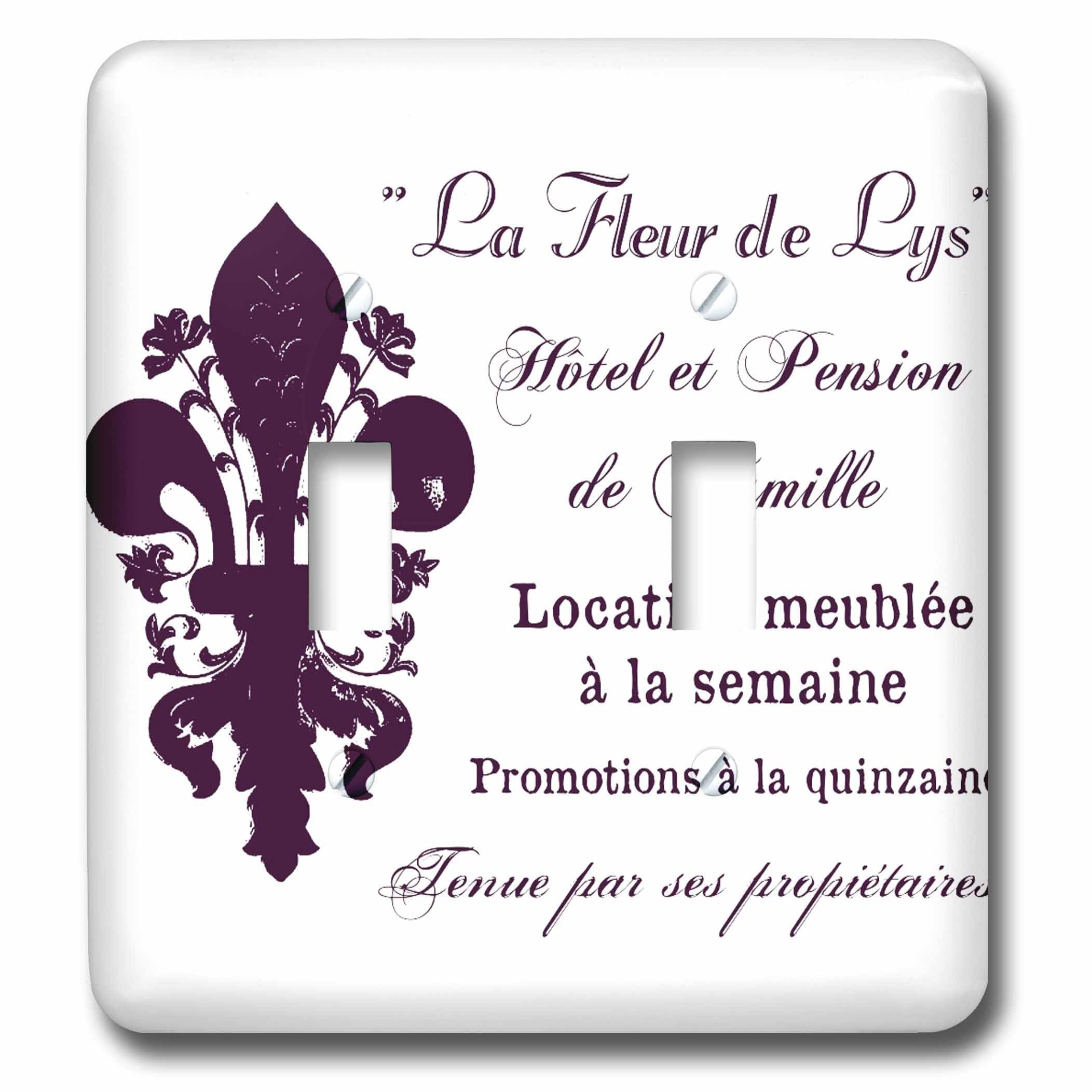3dRose lsp_164657_2 La Fleur de Lys double interrupteur à bascule vintage