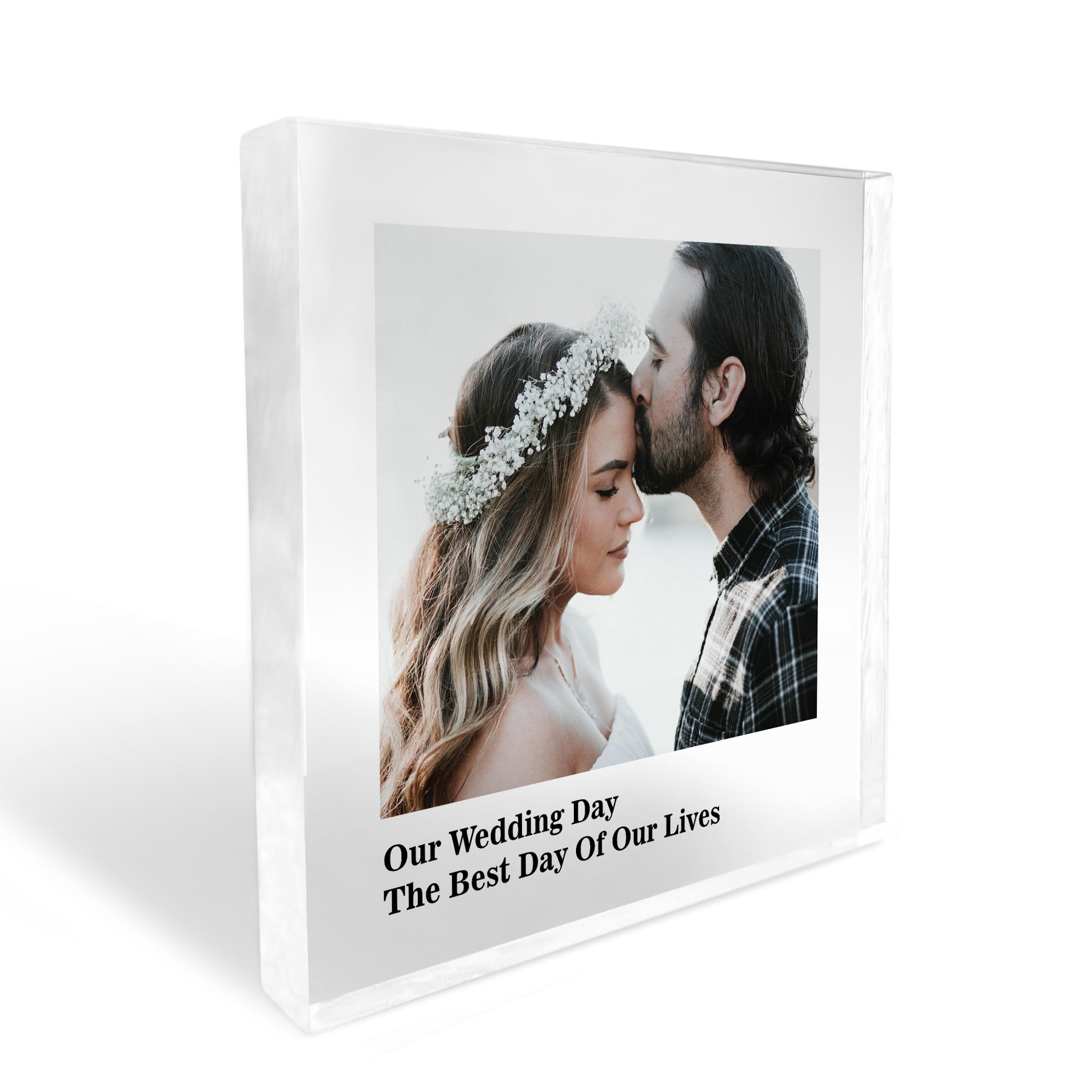 RED OCEAN Personalised Wedding Gift Mr & Mrs Gift Bride and Groom Present Newly Weds Gift Photo Block Keepsake Marriage Sign