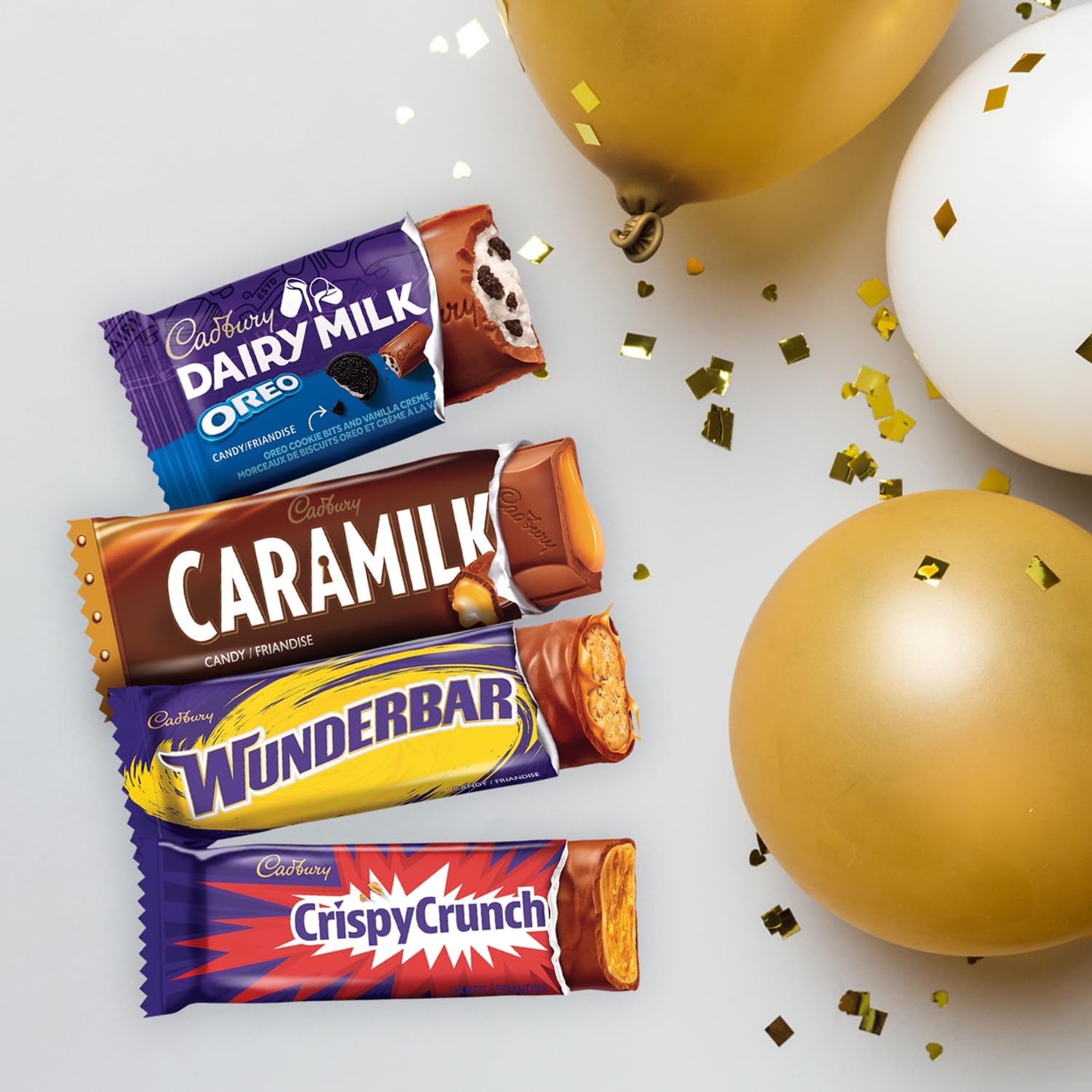 CADBURY, Treat-Sized Pack of 45, Individually Wrapped Candy Bars (Chocolate Candy Bars), Dairy Milk Oreo, Caramilk, Wunderbar, Crispy Crunch, 558g - Image 6