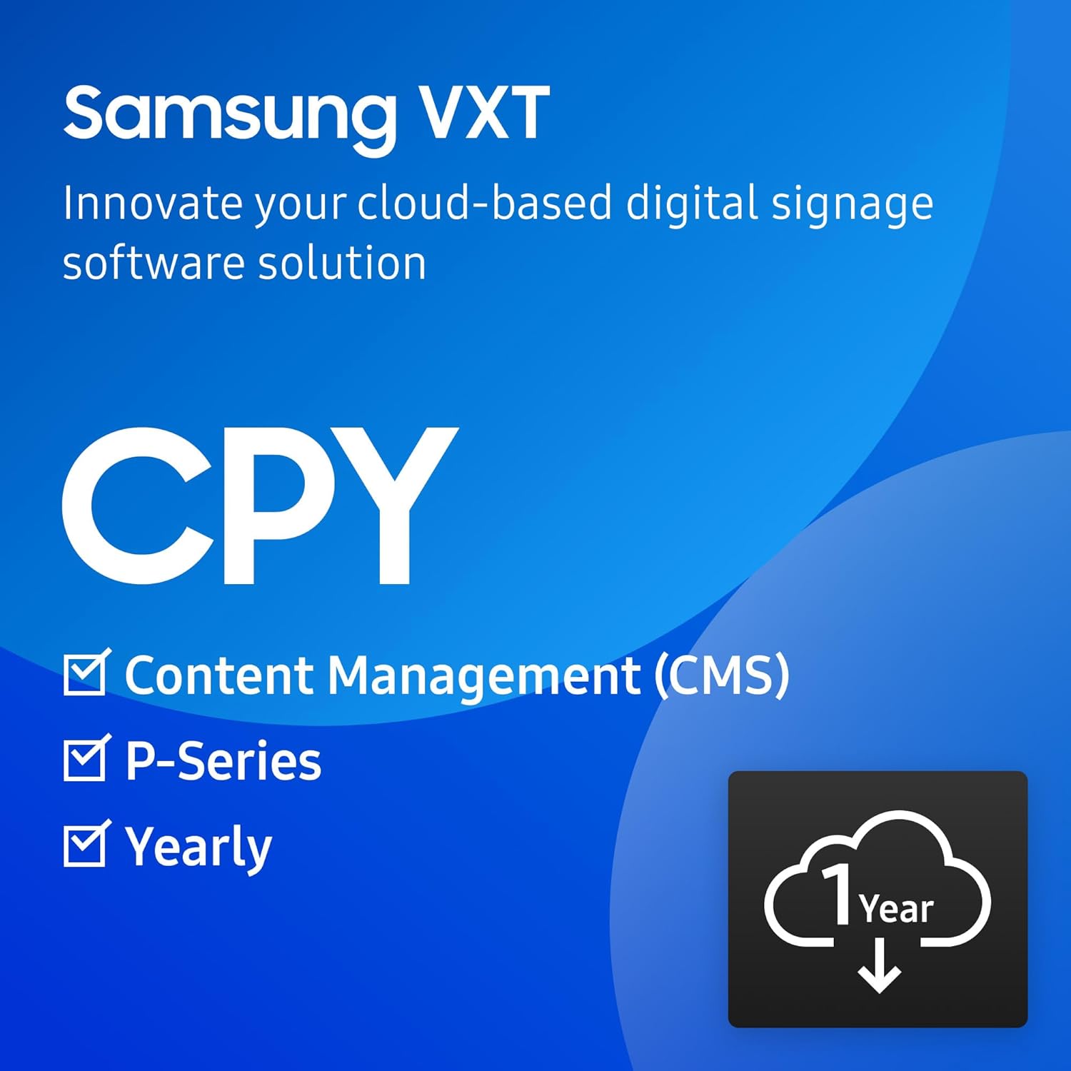 Samsung VXT Cloud Based Digital Signage Player, Instant Provisioning, Content Management Solution (CMS) - P Series, 1 Year Subscription