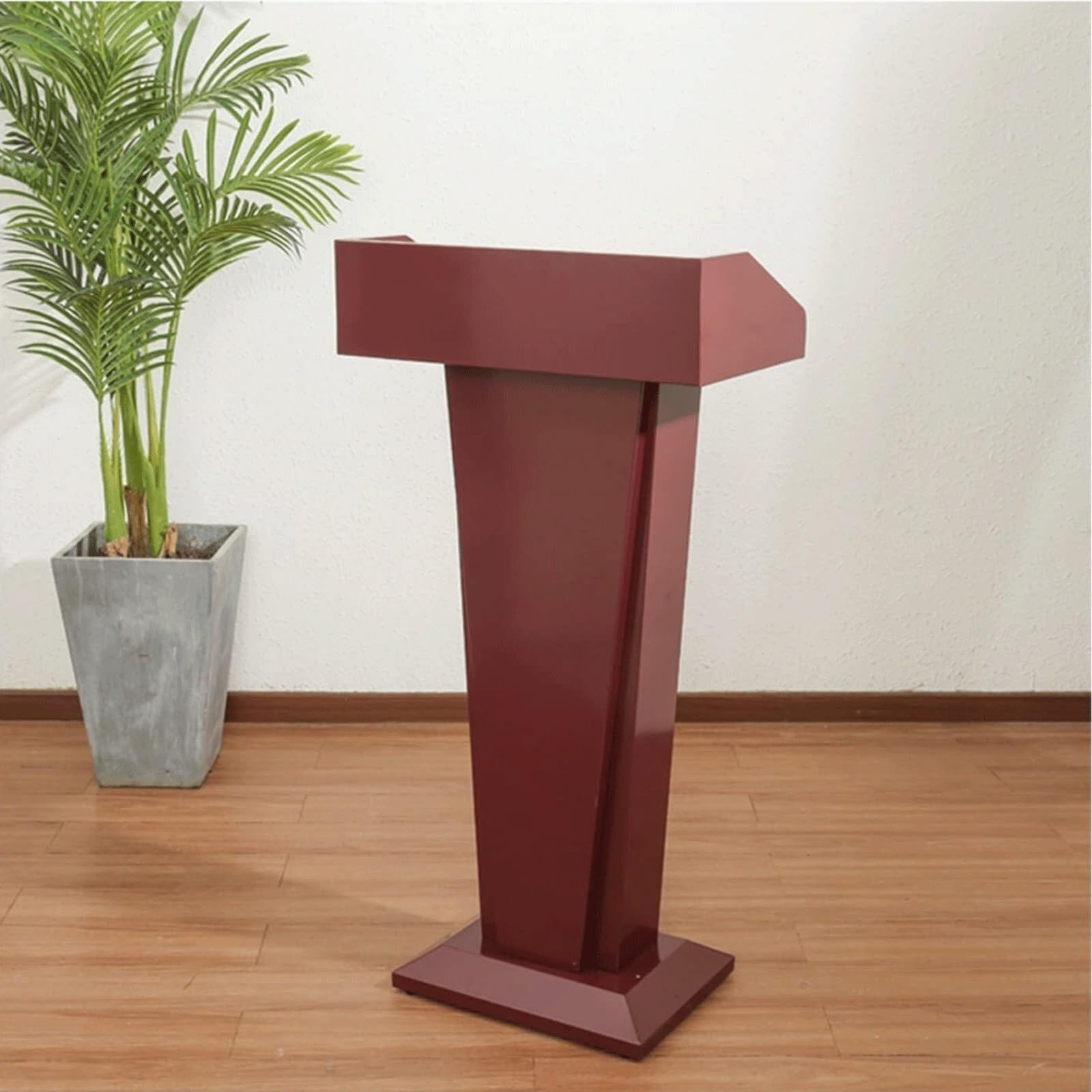 WxuuLTGJR Red Lectern for Churches Iron Podium Stand Floor-Standing Hostess Stand Pulpit Desk Reception Table with Reading Platform