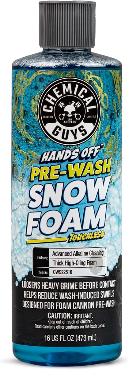 Snow Foam Pre Wash Car Wash Soap for Foam Cannons, 16 oz | High-suds snow foam pre-soak for foam cannons and foam guns; loosens dirt and grime before your contact wash