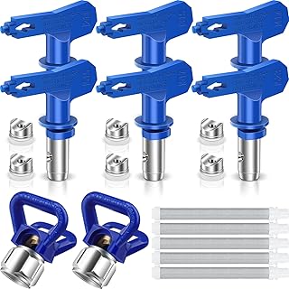 13Pcs Spray Tips Reversible Sprayer Tips Airless Paint Sprayer Tips with Spray Gun Filters/Guard Replace for Airless Spray Paint Machine Parts (211.315.417.515.517.523)