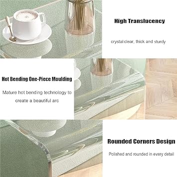 Acrylic Clear Side Table, C-Shape Bedside Table, Modern End Table, Sofa End Table, Small Snack C Tables for Living Room, Bedroom, Balcony, Patio, Office(Orange,65cm/25.6in)