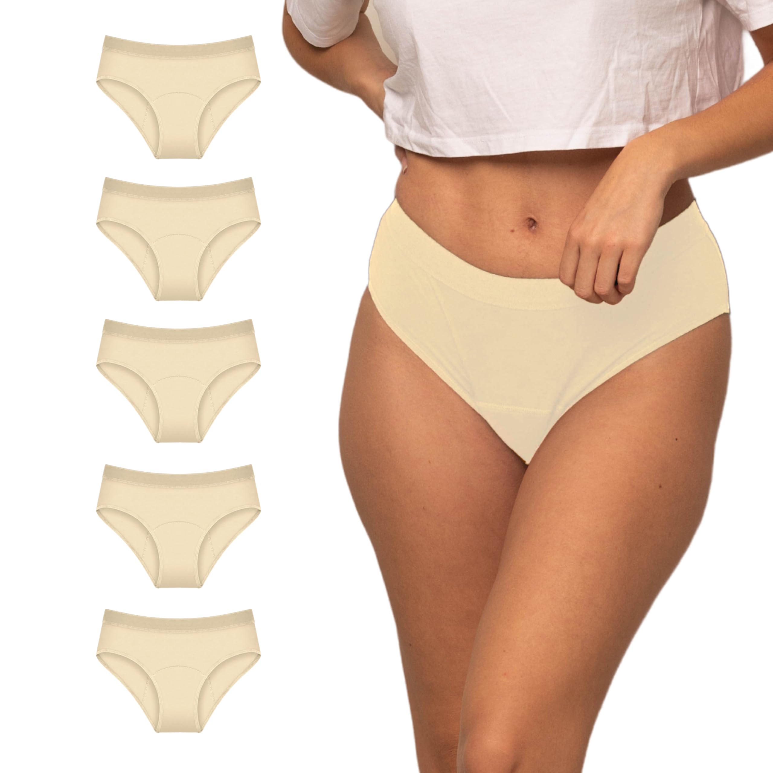 Culotte Menstruelle Lavable - 4 Couches Ultra-Absorbantes pour Flux Abondant - Contient Jusqu’à 4 Tampons - Protection Hygiénique Réutilisable sans Fuite - Collection Léa 6XL