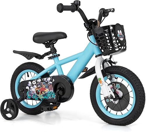 Miniatura 20 de BABY JOY Rabbit Pilot - Bicicleta deportiva para niños, 12, 14, 16, 18 pulgadas, bicicleta infantil para 3-8 años con altura ajustable, ruedas de