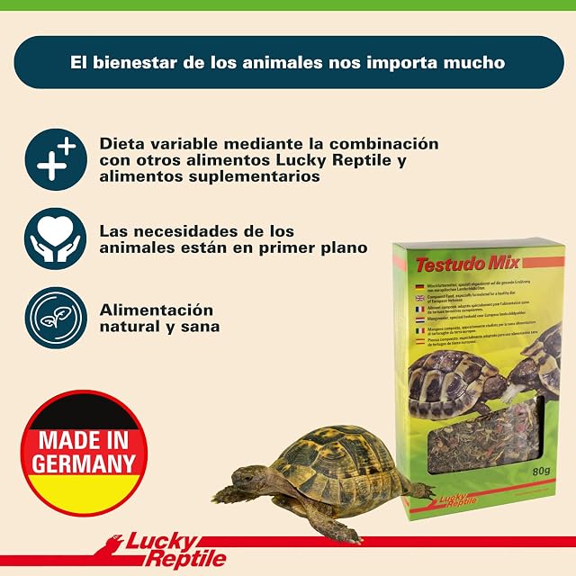 Foto 6 de 6 de Lucky Reptile Testudo Mix 80g - Alimento para Tortugas Terrestres Con Flores y Hierbas Secas