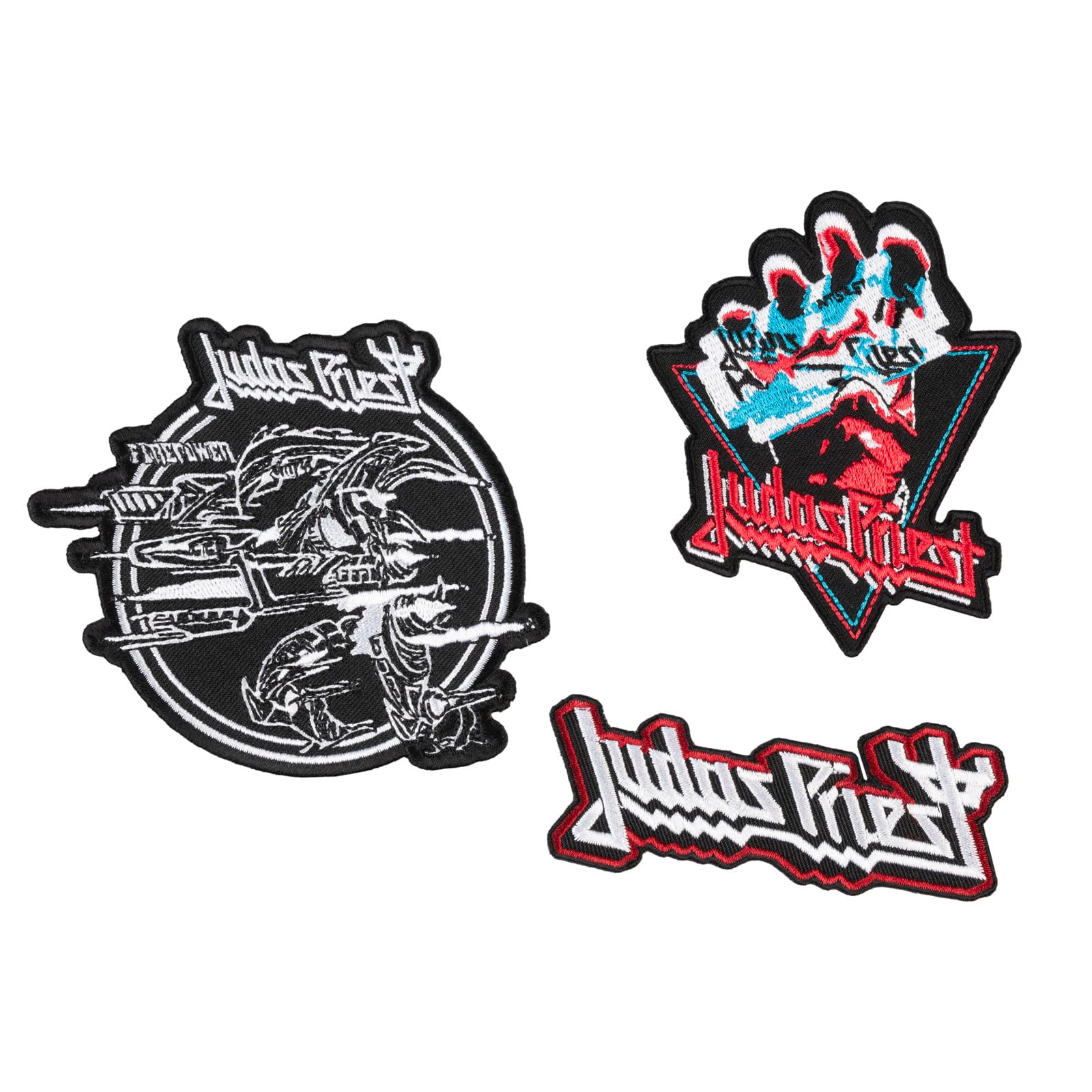 Grupo Erik Iron On Patches for Clothing - Judas Priest Merchandise | 3 Sew On Patches for Clothing & for Backpacks, Backpack Accessories | Judas Priest Gifts Under 15 Pounds
