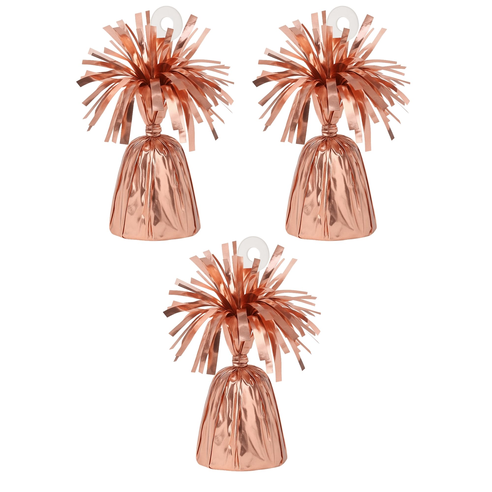 Foil Balloon Weights for Helium Balloons | Metallic Foil Balloon Holder | Birthday Parties, Events & Wedding Celebrations Decoration Accessory (Rose Gold, Pack of 3) โ image 1