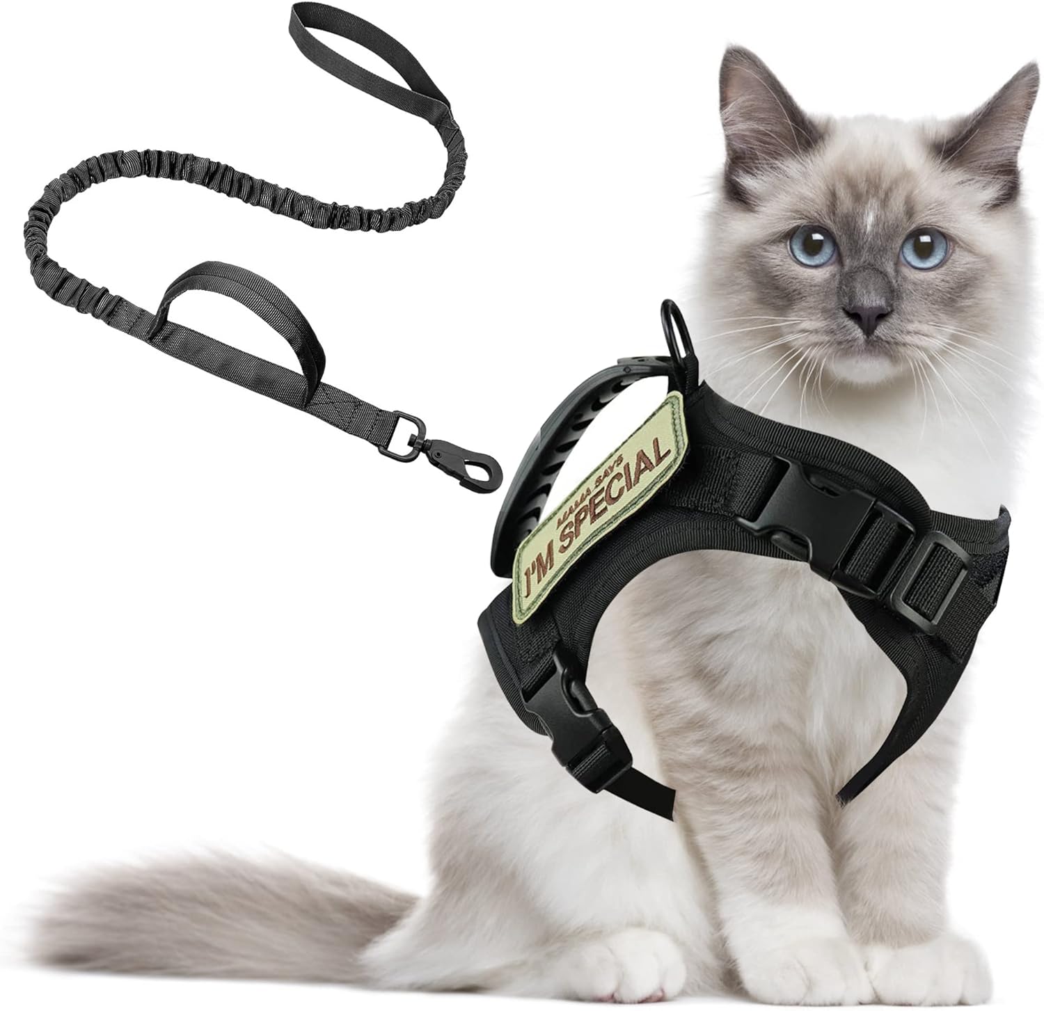 AIWAI Cat Harness and Leash for Walking, Escape Proof Soft Adjustable Vest Harnesses for Cats, Easy Control Breathable Soft Mesh with Control Handle for Large Cat Small Dog, Gift with Patch