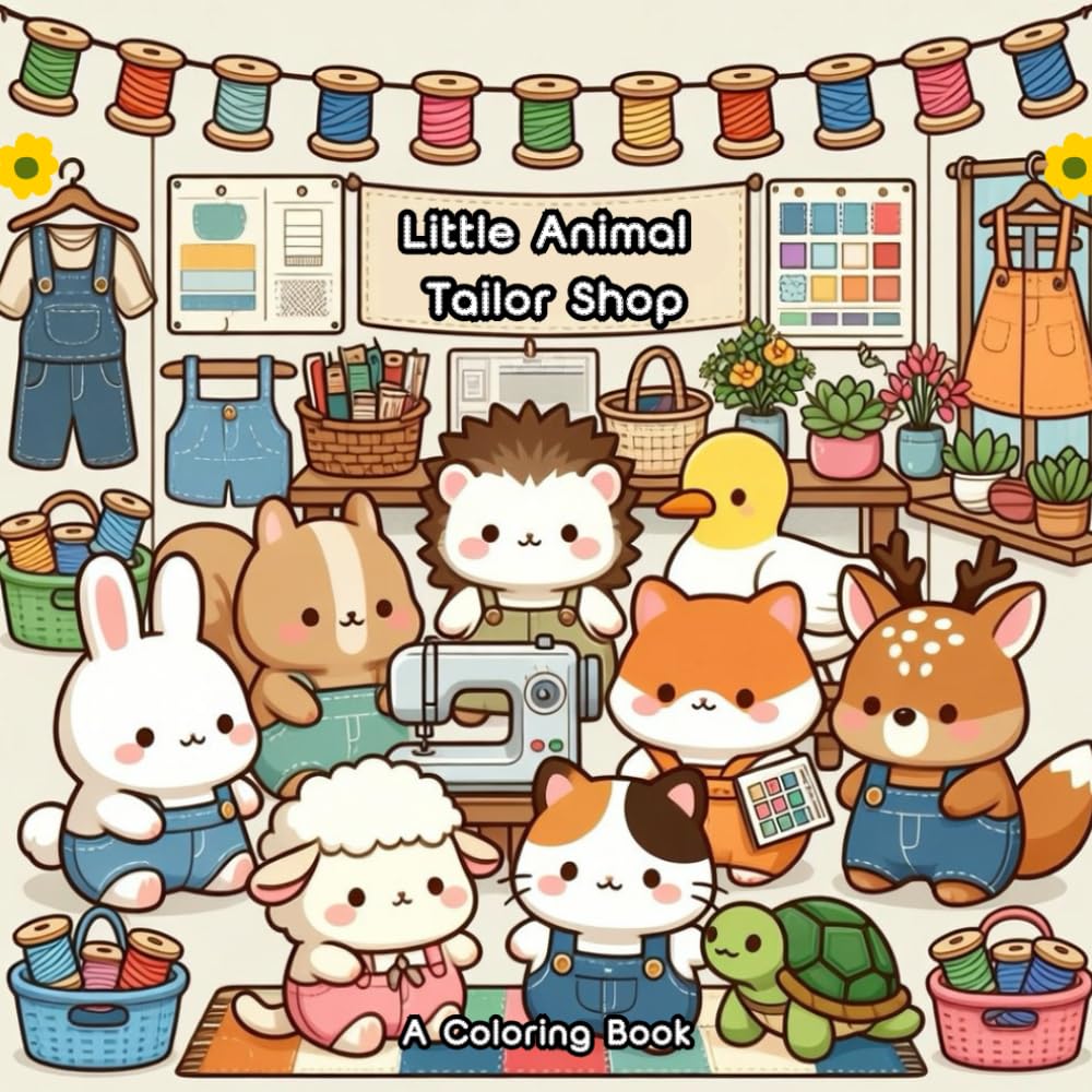 Little Animal Tailor Shop: The theme of the clothes is very cute critter's, allowing for parent-child interaction to relieve stress and relax.50 pages ... (Cozy Cute Critters Coloring Collection)