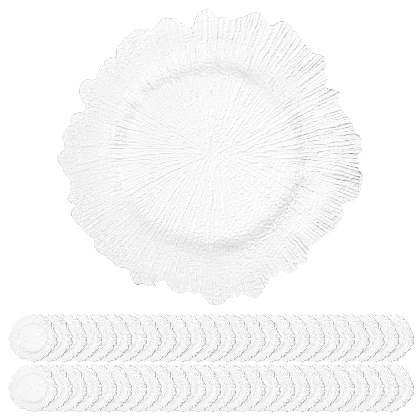 YJYQHYX 50 Pack White Charger Plates Bulk, 13