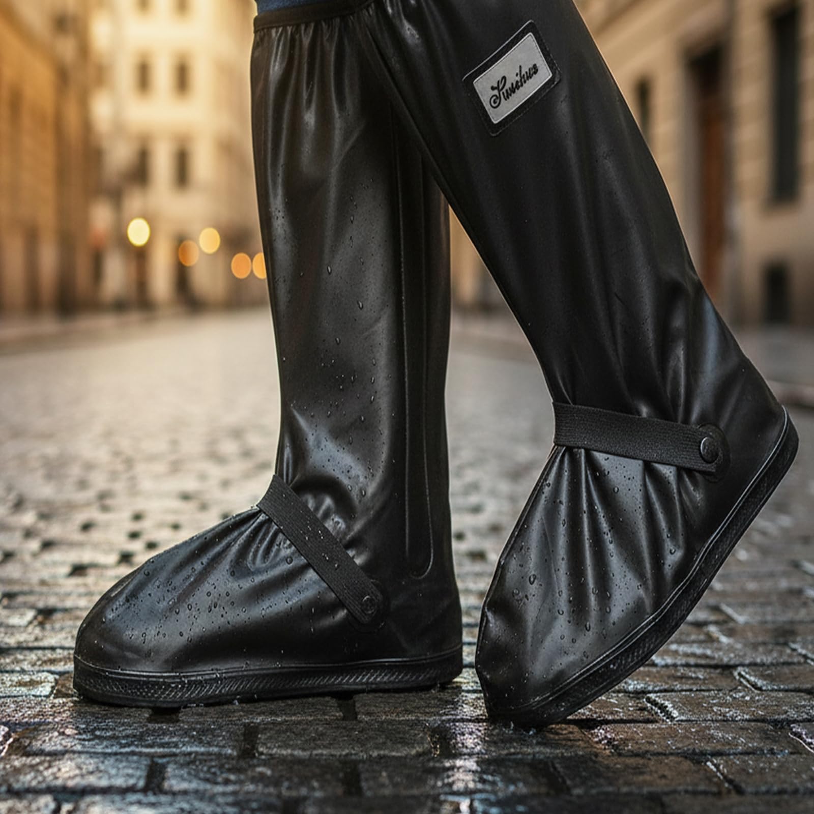 HSEAMALL Schuhüberzieher wasserdicht,Regenüberschuhe Wasserdicht Überschuhe,Outdoor Rutschfester Schuhüberzieher Fahrrad Regenschutz Regenschuhe