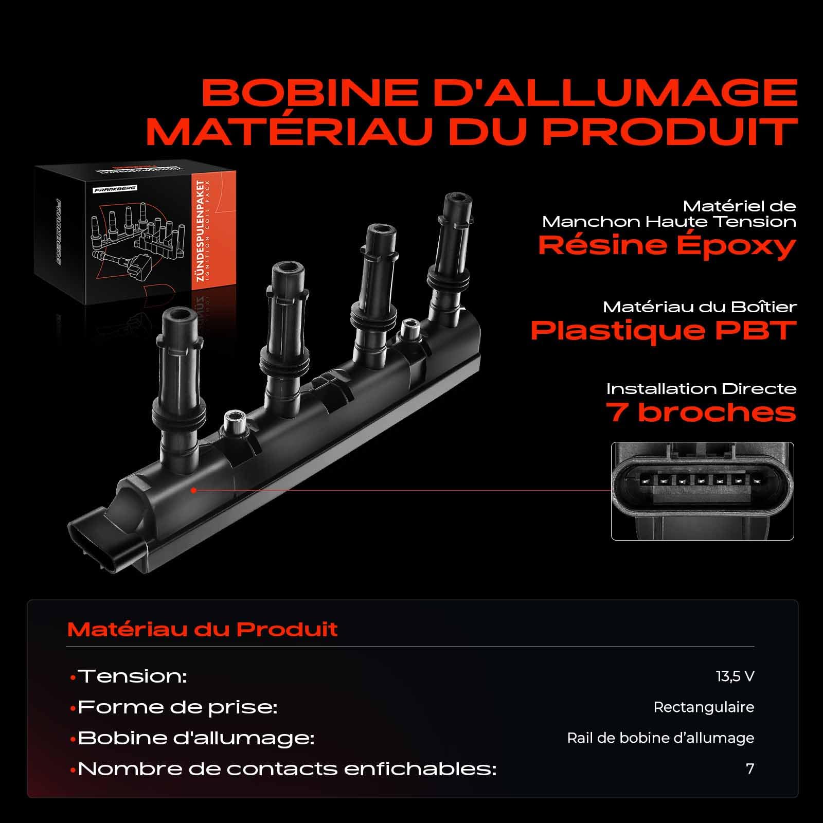 Module d'allumage Bobine d'allumage pour Aveo Cruze Orlando Trax Volt Adam Ampera Astra J Cascada Corsa D Corsa E Insignia A Meriva B Mokka/Mokka X Zafira Tourer C 1.2L 1.4L Essence 2009-2021 55579072