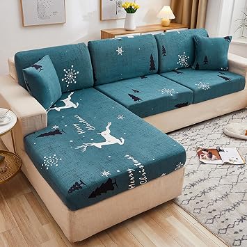 Couch Back Cushion Covers Elastic L Shape Sectional Sofa Cover Furniture Protector Slipcover for Living Room Length 85-105cm Width 30-50cm