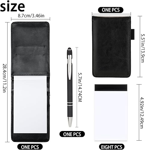 Miniatura 27 de Camelmother Juego de 10 soportes para bloc de notas pequeño, cuaderno de bolsillo de 3 x 5 pulgadas con bolígrafo