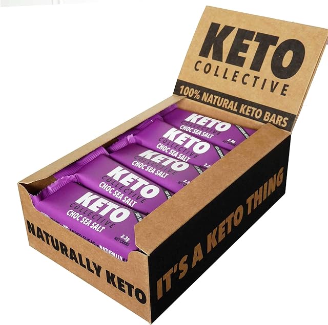 Keto Collective Wholefood Keto Bars I 15x40g I Choc Sea Salt I 2.8g Net Carbs I Low carb I High Fibre I Natural Ingredients I Source of Protein I Fuel for a Keto Lifestyle I Gluten Free I Vegan