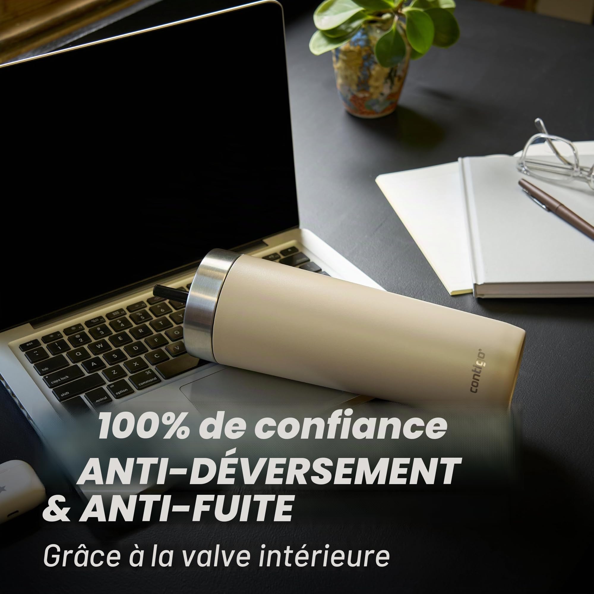 Contigo No-Spill Mug Isotherme avec Paille | Gobelet | Froid 14 h | 720 ml