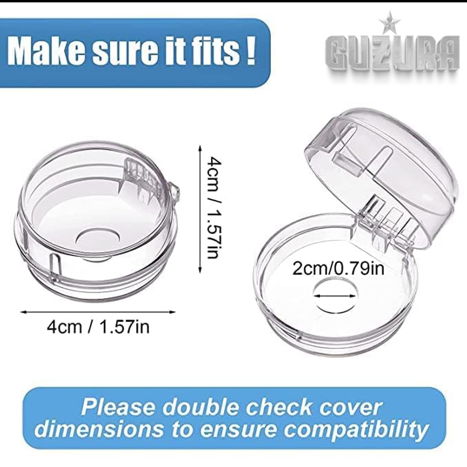 Gas Stove Knob Covers for Child Safety BY GUZURA | Stove Knob Protector with Strong Adhesive | Clear View Childproof Oven Knob Locks | Kitchen Safety Guard for Babies & Toddlers (Pack Of 2)
