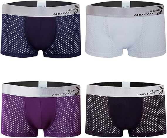 Amazon 4枚組セット ボクサーパンツ メンズ 下着 無地 ボクサーブリーフ 立体成型 メッシュ 通気吸汗 メンズ ショーツ 男性下着 インナー 軽量 モダール素材 ストレッチ ボクサー 通販