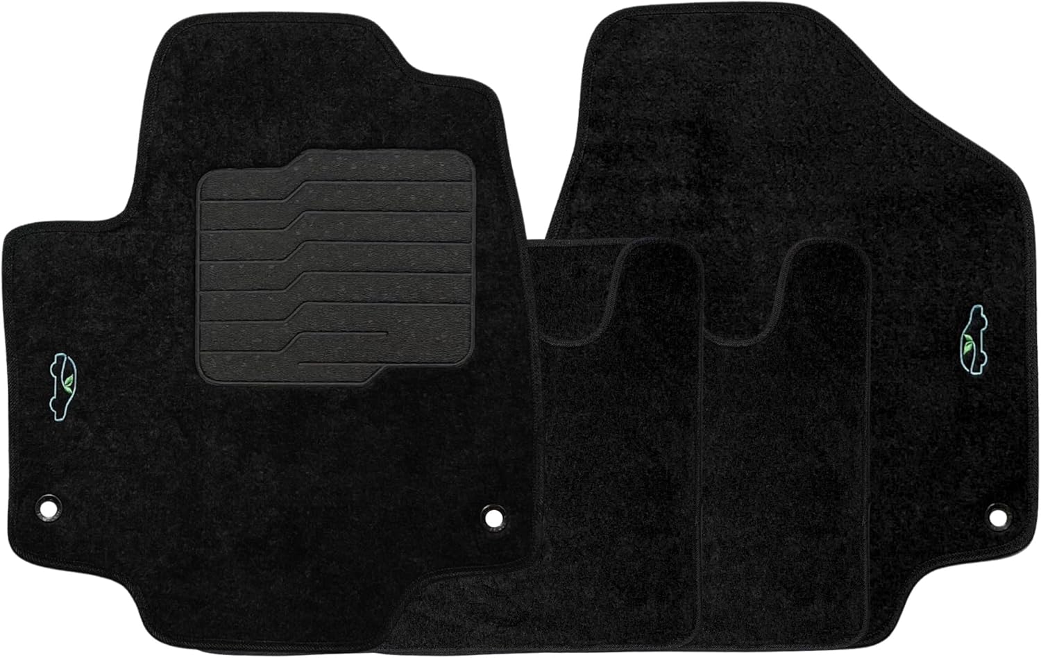 ecoMats Carpet Floor Mats Custom Fit for 2017 to 2026 Chrysler Pacifica, with Non Slip Driver Heel Pad, Safety Locks, Front and Rear Set, Black (Not for Hybrid)