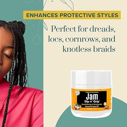 Miniatura 4 de Jam Dip n Grip Gel acondicionador y brillante para el cuidado del cabello, agarre extremo, alto brillo, domina el encrespamiento con argán y aceite