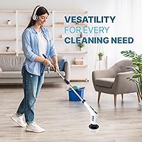 Vista 7 de PURSONIC Cepillo de limpieza recargable inalámbrico con 7 cabezales, extensible y versátil para una limpieza sin esfuerzo