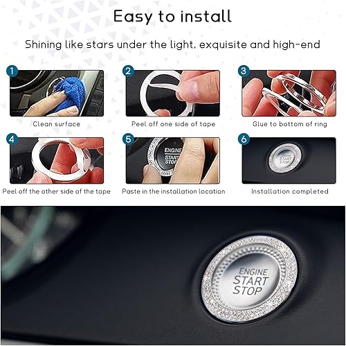 Miniatura 4 de Paquete de 2 posavasos para automóvil, antideslizante con tapa para botón de inicio y parada, accesorios universales para interiores de vehículos de