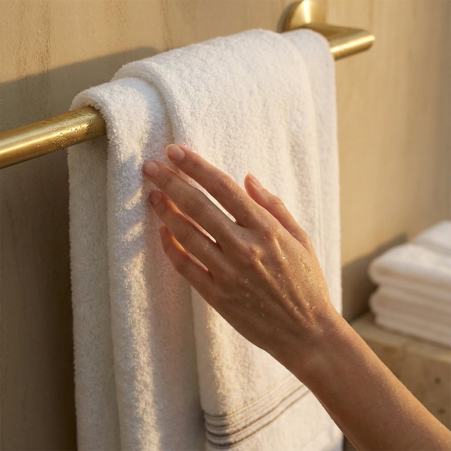 Misty Juego de 4 Toallas Premium 100% Algodón 650GSM: 1 Toalla de Baño 160x100cm + 1 Toalla de Manos 50x90cm + 2 Toallas de Cara 30x50cm | Super Absorbentes y Suaves | Toallas Baño de Lujo