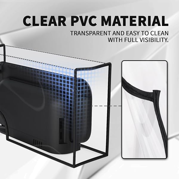 PlayVital Housse Anti-Poussière pour Nintendo Switch 2 Console Cache Protection Accessoires,Cover Anti-Rayures Étanche pour Nintendo Switch 2 Chargeur Dock-Transparent - 5